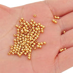 18K Gold Plated Round Spacer Beads 2.5mm 500pcs for Jewelry Making Findings Non Tarnish