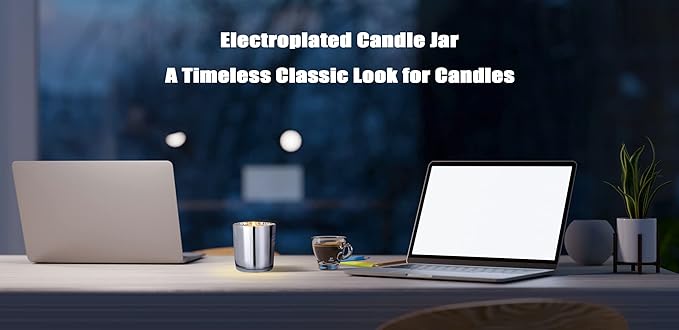 Aroparc Bulk Candle Jars with Lids, 12 Pack 10oz Electroplated Rounded Bottom Edge Candle Container Tumbler Jar for Candle Making Candle Tins Candle Making Supplies (Grey)