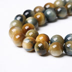 8mm 45Pcs AAAAA Tiger Eye Beads for Jewelry Making Natural Stone Beads Semi Precious Round Smooth Gemstones Energy Healing Loose Beads, Dream Blue Tiger Eye Stone