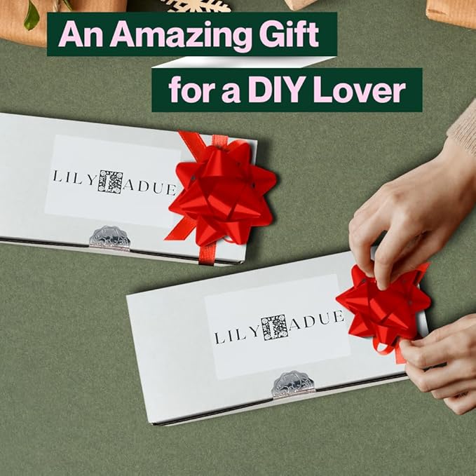 LILY LADUE 2lb/32OZ Pearled Candles Sand and Wicks with Gold Bowl - White Unscented Plant-Based Pearl Sand Wax with 48 Wicks, Gift-Ready DIY Candle Making Kit with Reusable Powder Wax Beads