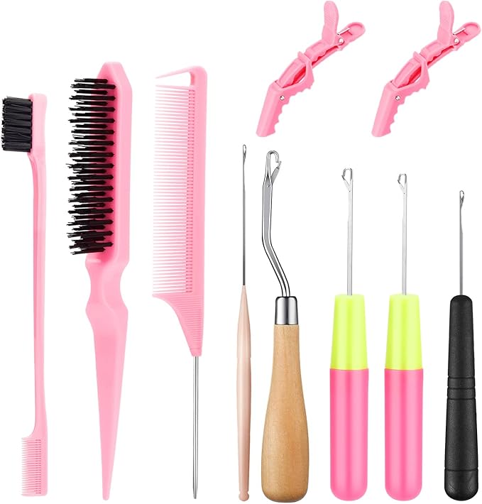 SWEET VIEW Crochet Hooks for Hair Set with 5pcs Different Size Crochet Needle, Latch Hook for Passion Twist Crochet Hair Extensions