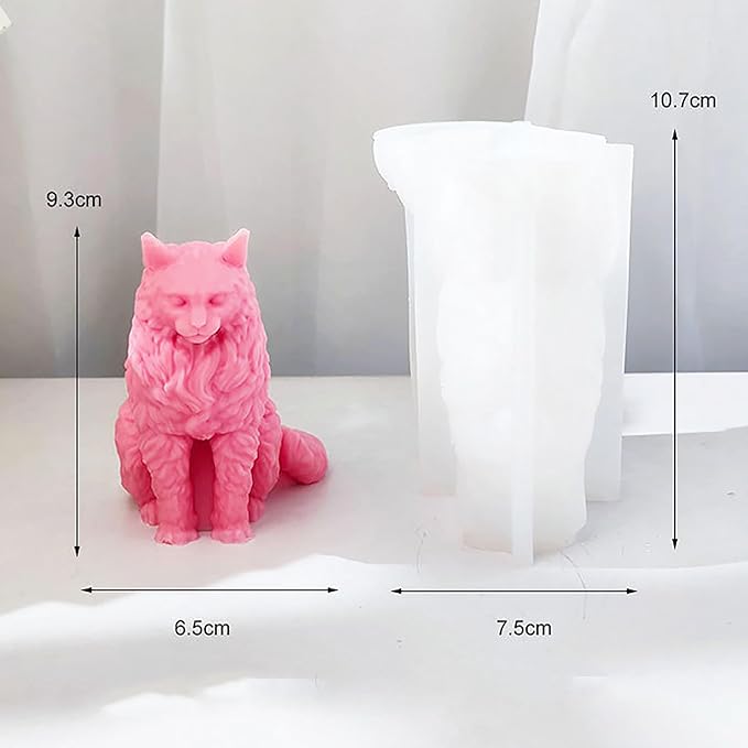 3D Cat Mold Cat Candle Mold Animal Mold Cat Resin Casting Mold Resin Making Molds Silicone Mold for Candle Home Decorate Mold Candle Making Mold 3D Animal Mold