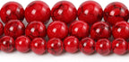 Beads for Bracelets Red Beads 6MM Beads Red Turquoise Bead Crystal Gemstone Beads for Bracelets, Natural Stone Beads for Jewelry Making 60pcs