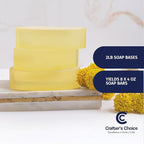 Crafter's Choice Detergent Free Melt and Pour Soap Base for Soap Making and DIY Crafting Projects, SLS/SLES Free, 2LB Block (Coconut Milk)