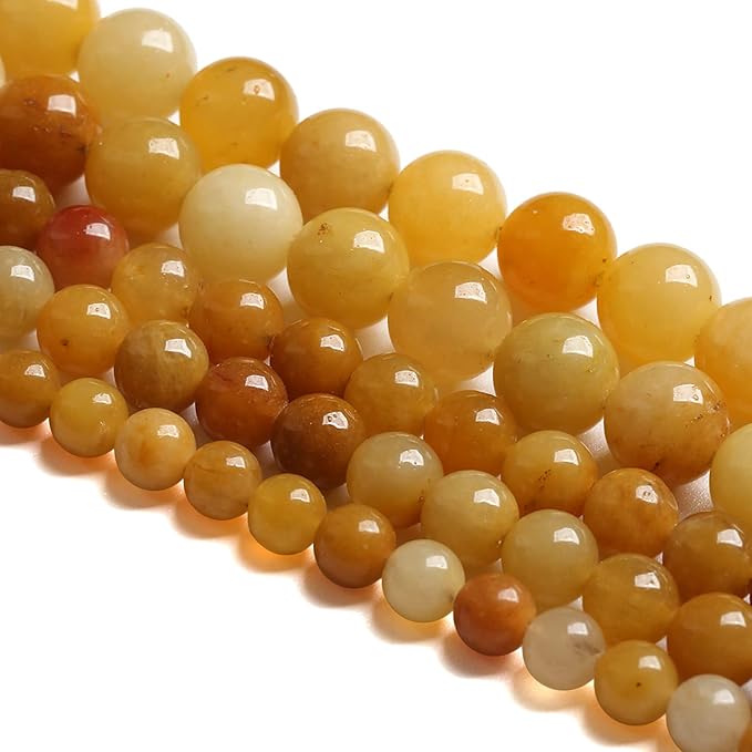 4MM 86PCS Natural Stone Yellow Jade Loose Beads for Jewelry Making DIY Bracelet 1 Strand