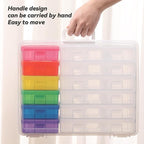 Plastic Storage Boxes & Organizers - Arts & Crafts Storage Boxes with Lids - 6 Medium Clear + 6 Small Color - Modern Style - 15.3"L x 12.5"W x 5.1"H - 18 Count