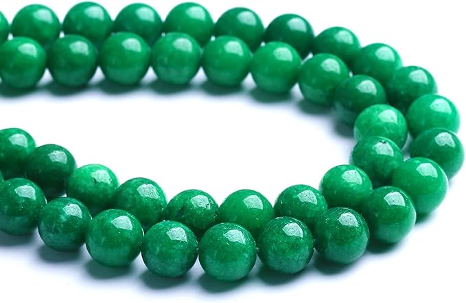 75PCS 10MM Natural Stone Green Cloudy Jade Spacer Loose Beads for Jewelry Making DIY Bracelet Necklace