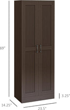 HOMCOM 69" Tall Storage Cabinet with Movable Storage Shelves, Modern Style Pantry Cabinet with Soft Close Doors, Coffee