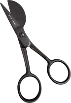 Small Embroidery 4.5 Inch Scissors Set of 2 Kit - Mini Double Bend Offset Duckbill and Double Bend Long Applique Needlepoint Blade with Pouch Sleeve (Black)