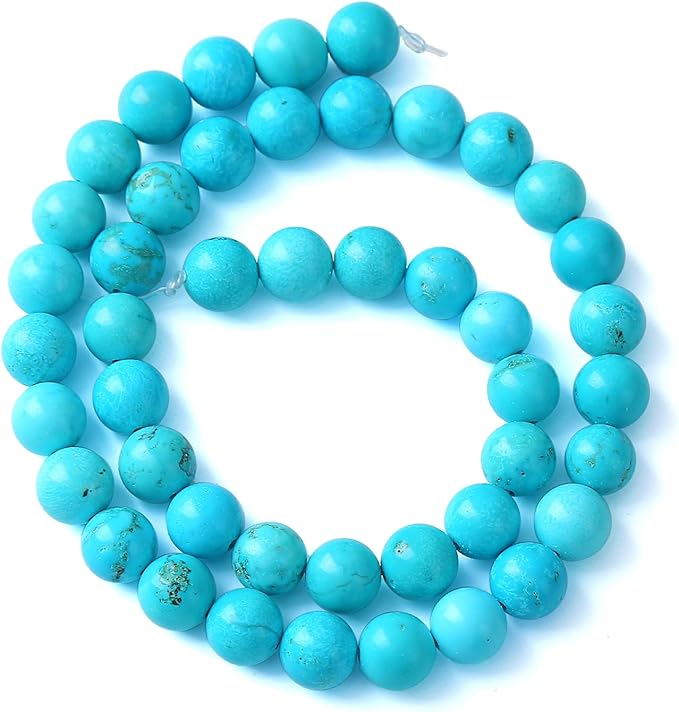 10MM 38PCS Natural Stone Turquoise Beads for Jewelry Making DIY Bracelet