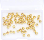 14K Gold Plated Round Spacer Beads 5mm 60pcs for Jewelry Making Findings Non Tarnish