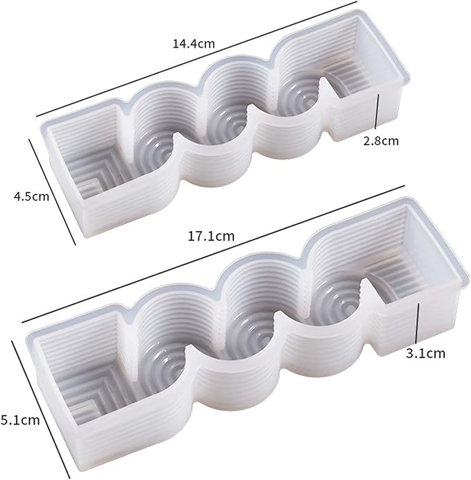 2 Pack S Geometry Candle Mold Geometric Lines Spiral Pillar Resin Casting Mold Resin Making Molds Silicone Mold for Candle Home Decorate Candle Making 3D Animal Mold