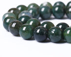 60PCS 6mm Natural Green Moss Agate Beads Gemstone Round Loose Spacer Beads for Jewelry Making DIY Bracelet Necklace Earrings 15" Inch