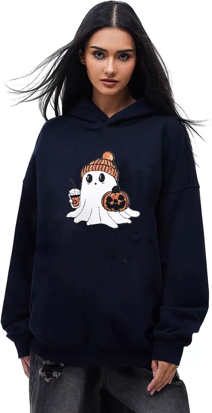 Halloween Ghost Iron on Patches Pumpkin Chenille Embroidery Sew on Stickers Applique for DIY Crafts T Shirt Clothing Jackets Backpacks Jeans Party Decorations Accessories