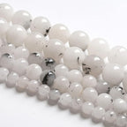 6MM 60PCS Natural Stone Ink Spots Jade Loose Beads for Jewelry Making DIY Bracelet Necklace