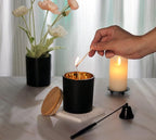 Aroparc Candle Jars with Lids 10oz, Elegant Gold Interior Candle Jars for Candle Making 12 Pieces with Bamboo Lids - Black Matte