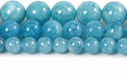 60pcs 6mm Natural Stone Beads Blue Chalcedony Beads Crystal Gemstone for Jewelry Making, DIY Bracelet Necklace