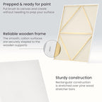 ARTEZA Stretched Canvas, 36 x 48 Inches, Pack of 2, Blank White Large Canvas for Painting for Acrylic, Oil and Gouache Paints