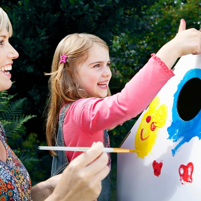 Transon Art Painting Brush Assorted Set of 12 for Acrylic Watercolor Gouache Hobby Painting White