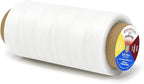 Mandala Crafts White Flat Waxed Thread for Leather Sewing - 273 Yds 150D 0.8mm Polyester Leather Thread String Waxed Cord for Leatherwork, Beading, Bookbinding, Hand Stitching