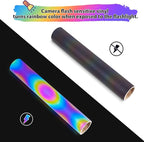 TECKWRAP Black Holographic Reflective Adhesive Vinyl Flashlight Sensitive Vinyl for DIY Craft Cutters, Signs, Scrapbooking, 1ftx5ft, Black