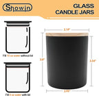 10 OZ Thick Candle Jars for Making Candles 15 Pcs, Empty Jars with Wood Lids for Candle Making, Sample Container, Matte Black