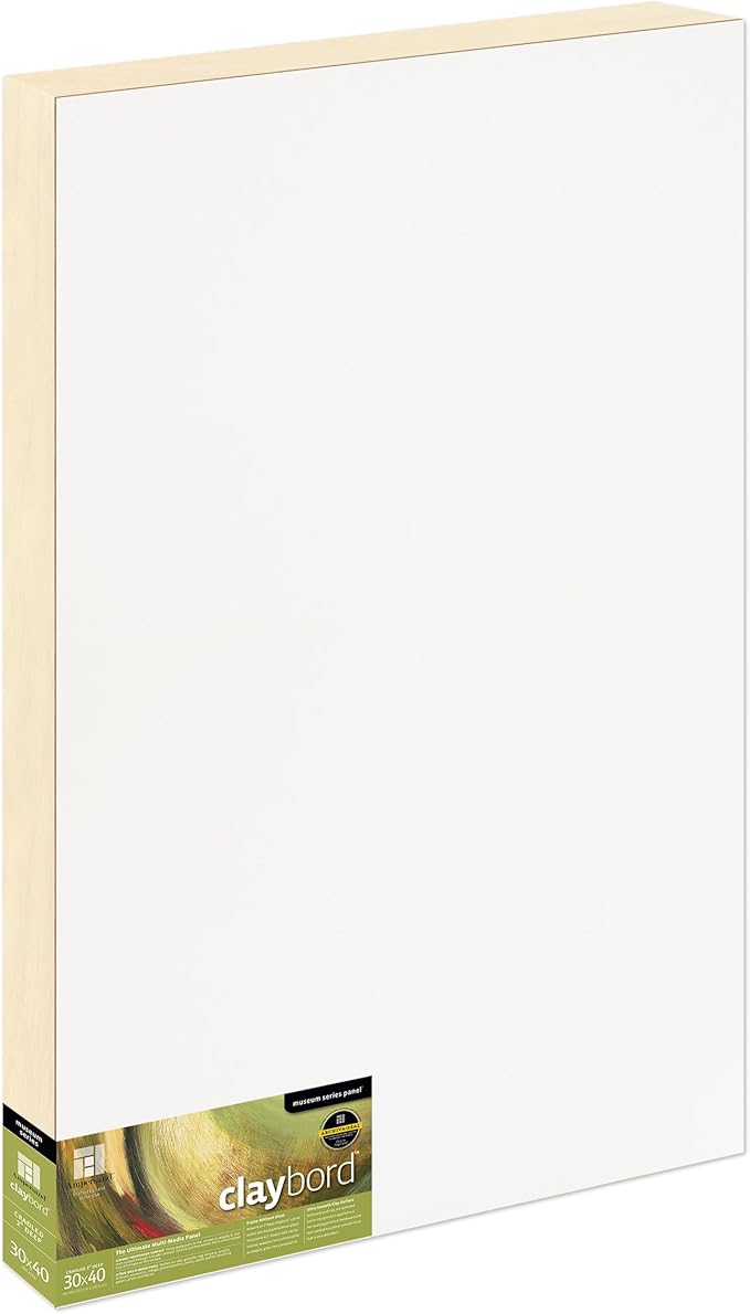 Ampersand Art Supply Wood Painting Panel: Museum Series Claybord, 30" x 40", 2" Cradled Profile