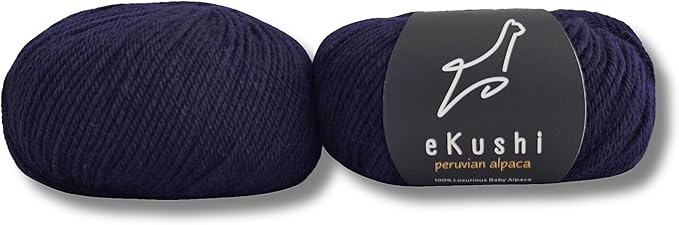 100% Baby Alpaca Yarn for Knitting & Crocheting - Set of 2 Skeins of Premium Yarn DK - Lightweight, Hypoallergenic & Thermal Peru Made - Ideal for Delicate Projects (BL016 - Dark Navy)