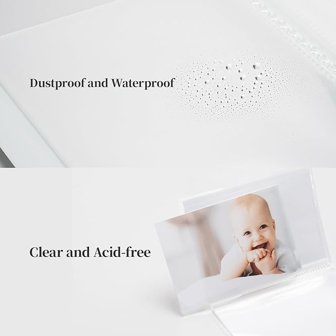 Vienrose Small Photo Album 3-Pack 5 x 7 Photo Book Album, Each Picture Book Holds 52 Photos Mini Photo Book with Customizable Cover, Postcard Album, Baby Photo Albums (Transparent)