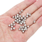 Platinum Plated Round Spacer Beads 5mm 60pcs for Jewelry Making Findings Non Tarnish