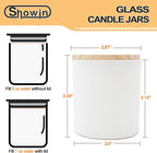 8 OZ Thick Candle Jars for Making Candles 15 Pcs, White Empty Jars with Wood Lids for Candle Making, Sample Container,Matte White