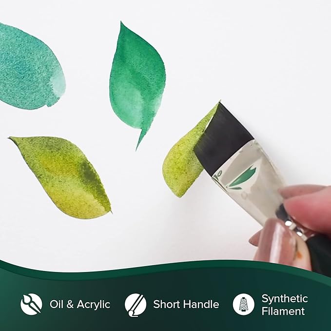 Silver Brush Limited 2506-5/8 Ruby Satin Angle Paintbrush for Oil, Acrylic, and Heavy Body Paints, Size 5/8 Inch, Short Handle