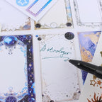 Dwpetzo Astrologer Journaling Sticker Book for Adults, 20 Sheets A5 Precut Transparent PET Washi Paper Materials Stickers for Scrapbooking, Junk Journal Supplies, Planners, Bujo, Collage