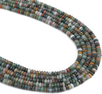 Natural Indian Agate Spacer Beads Caps Rondelle Disk Loose Beads for Beading Jewelry Making 4mmx2mm 38cm