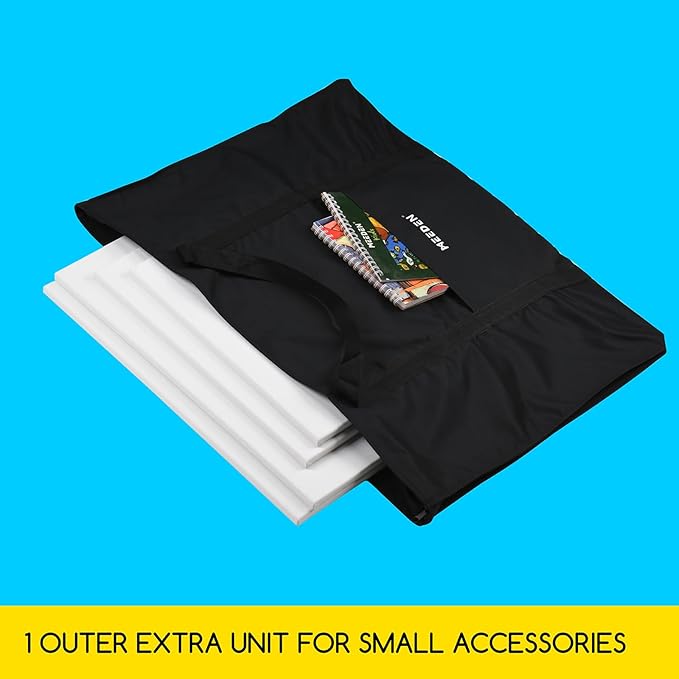 MEEDEN Soft Art Portfolio Bag: 23 x 31 Inch Black Art Canvas Portfolio Case - Waterproof 600D Oxford Carrying Storage Case for Artwork, Poster, Sketching, and Drawing