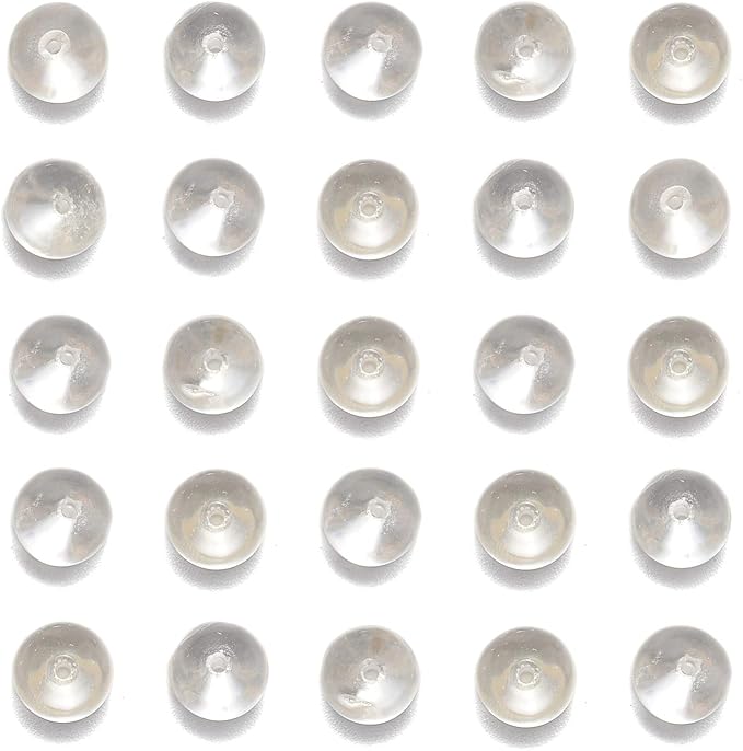 NCB 100PCS 8mm Natural Clear Quartz Crystals Gemstone Round Loose Stone Spacer Beads for Jewelry Making with Crystal Stretch Cord