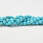 NCB 200pcs 6mm Loose Beads for Jewelry Making, Natural Semi Precious Beads Round Smooth Gemstones Spacer Beads Charms for Necklaces Bracelets (Stabilized Blue Turquoise, 6mm 200Beads)