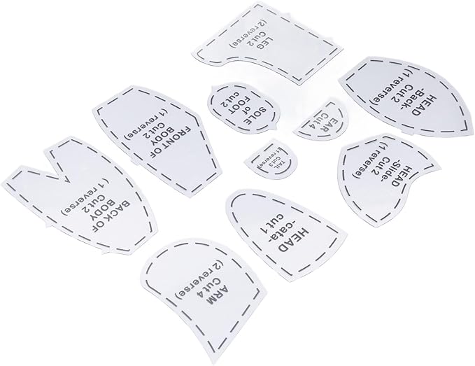Memory Bear Sewing Pattern, 12 inch DIY Quilting Templates, Acrylic Material for Teddy Bear Making