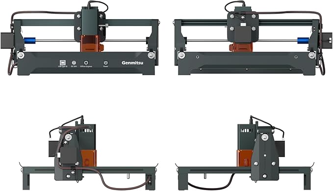 Genmitsu Laser Engraver Machine Kortek 2.5W, Wireless APP Supported, ±0.01mm High Precision, Portable Laser Engraving Machine for DIY Wood, Acrylic, Leather, Glass, Metal, Fiber, Safety Class 1