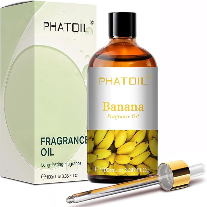 PHATOIL Banana Fragrance Oils for Aromatherapy, 3.38FL.OZ Diffuser Oils for Home, Perfect for Aromatherapy, Humidifiers, Yoga, DIY Candle and Soap Making - 100ml