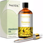 PHATOIL Banana Fragrance Oils for Aromatherapy, 3.38FL.OZ Diffuser Oils for Home, Perfect for Aromatherapy, Humidifiers, Yoga, DIY Candle and Soap Making - 100ml