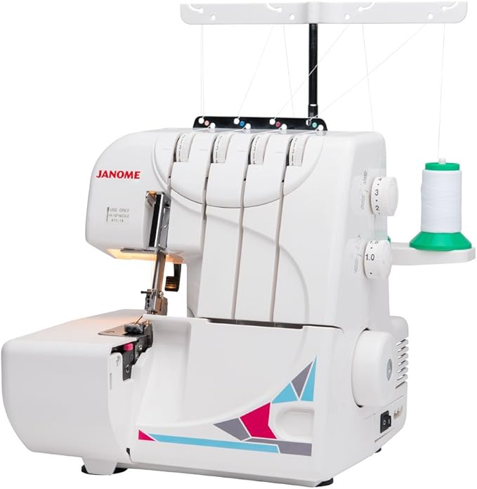 Janome MOD-8933 Serger with Lay-In Threading, 3 and 4 Thread Convertible with Differential Feed WHITE