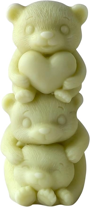 Cylinder Animal Molds Bear Candle & Resin Mold - Resin Casting Silicone Molds for Home Decor & Candle Making Wave Spiral Mold