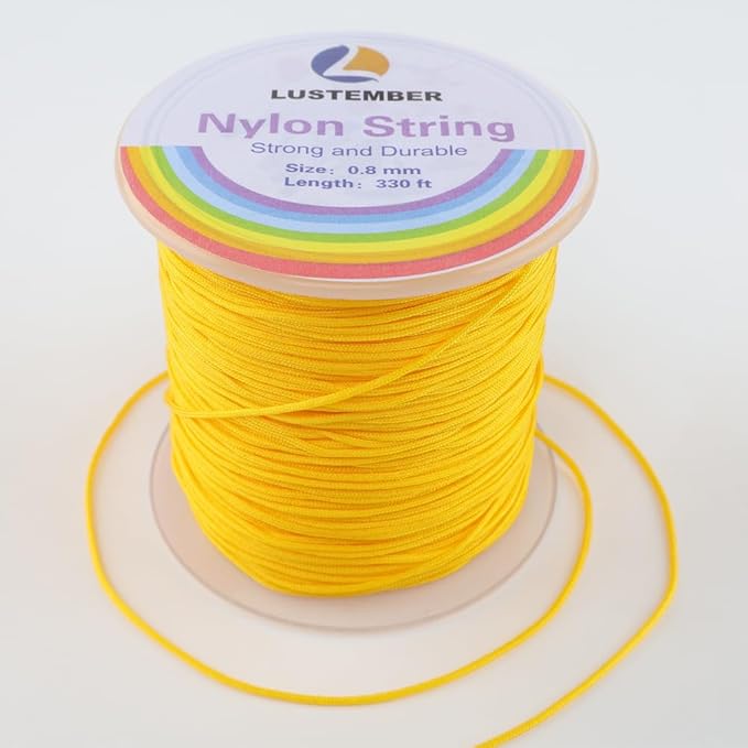 0.8mm Nylon String, Strong Bracelet String, Durable Nylon Cord for Jewelry Making, Bracelets, Beading, Necklaces, Rattail Braiding, Kumihimo, Wind Chimes, Blinds and Handicrafts