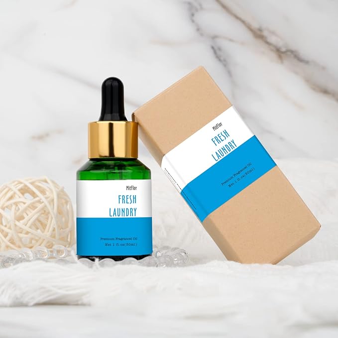 Fresh Laundry Fragrance Oil, MitFlor Single Scented Oil, Large Size Premium Grade Fragrance Oil for Soap & Candle Making, Aromatherapy Diffuser Oil, Refreshing Lemony Scent for Home Fragrance, 30 ml