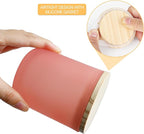 SHOWIN 14 OZ Thick Candle Jars for Making Candles 12 Pcs, 3 Wick Empty Jars with Wood Lids for Candle Making, Sample Container, Frosted Pink