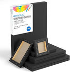 GOTIDEAL 10Pcs Black Stretched Canvases for Painting, Multi Pack 4x4", 5x7", 8x10",9x12", 11x14" Set of 10, Primed 100% Cotton Artist Blank Canvas Boards for Painting, Acrylic Pouring, Oil Paint Art