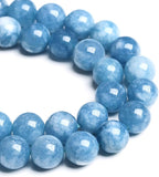 6MM 60PCS Blue Aquamarine Jade Loose Beads for Jewelry Making DIY Bracelet