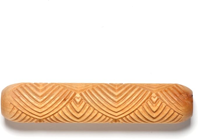 MKM Pottery Tools Wood Big Hand Rollers for Clay (BHR-37 Feathers)
