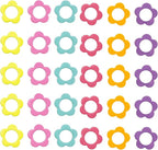 Hilsayum 30PCS Mini Size Stitch Markers Flower Shape Metal Stitch Markers Ring Multicolor Crochet Markers Knitting Weaving Tools